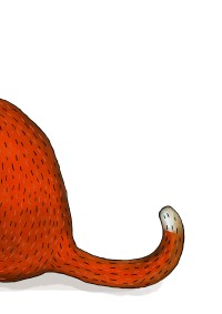 Zampino sitzt am Rand des Browserfensters, nur sein Schwanz ist zu sehen